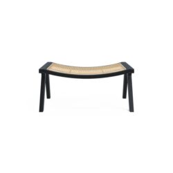 Atlas Wooden Foot Stool Ottoman Black Oak