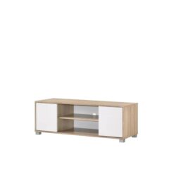 Aubree Compact TV Stand Entertainment Unit W/ 2-Door 120cm - Oak.White