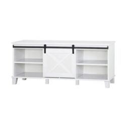 Barndoor Lowline Modern Wooden Entertainment Unit TV Stand - White