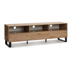 Boris Lowline Wooden Entertainment Unit TV Stand 160cm W/ 3-Drawers - White/Oak