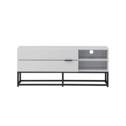 Brian Modern Compact Entertainment Unit TV Stand 120cm W/ 2-Drawers - White/Black
