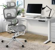 Charise White & Office Desk & Chair Set Grey