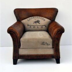 Charleston Polo Vintage Rustic ArmChair Relaxing Accent Lounge Chair