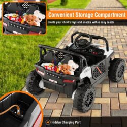 Costway12V Kids Ride on Car with Parental Remote and 3 Speeds-White