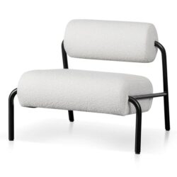 Delacruz Lounge Chair - Ivory White Boucle - Last One by Interior Secrets - AfterPay Available