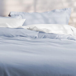 Egyptian Royale Quilt Cover Set - Egyptian Cotton, Queen, Soft Blue - Canningvale