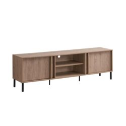 Gaea Lowline TV Stand Entertainment Unit W/ 2-Doors 2-Shelves Oak