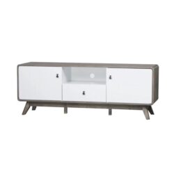 Hendy Wooden Lowline Entertainment Unit TV Stand - Oak & White