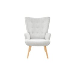 Henry High Back Armchair Accent Relaxing Lounge Chair Light Grey