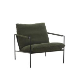 Kaylen Fabric Relaxing Accent Lounge Chair Metal Frame Green