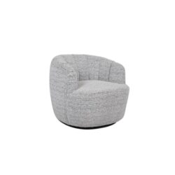 Keating Textured Fabric Swivel Lounge Occasional Relaxing Accent Chair Grey