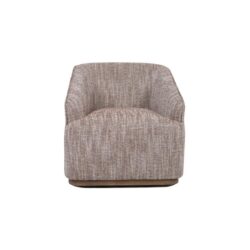 Leode Textured Fabric Swivel Lounge Occasional Relaxing Accent Chair Bronze Base Chestnut