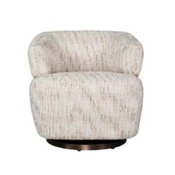 Lessi Modern Textured Fabric Swivel Occasional Accent Lounge Chair Birch