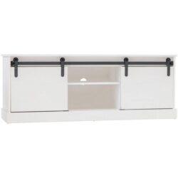 Liberty Modern Entertainment Unit TV stand W/ 2-Door 2-Open Shelves - White