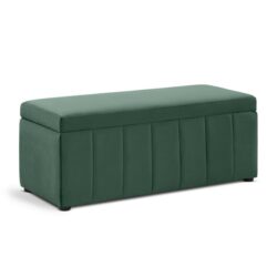 Lumine Velvet Fabric Sofa Bench Storage Ottoman Foot Rest Stool Dark Green