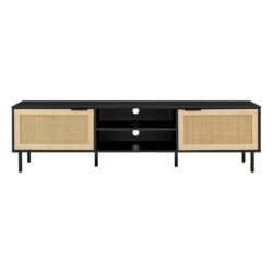 Marrakesh Lowline Entertainment Unit TV Stand Storage Cabinet 180cm - Black/Natural
