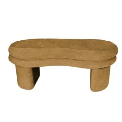 River Curved Moden Fabric Bench Seat Ottoman Yellow