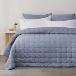 Vintage Coverlet - Softwash Cotton, Double/Queen, Blue - Canningvale