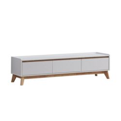 Waylon Lowline TV Stand Entertainment Unit 180cm W/ 2-Doors 1-Drawer - White/Oak
