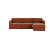Abode 3 Seater Modular Sofa With Ottoman Blue