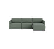 Abode 3 Seater Modular Sofa With Ottoman Green