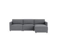 Abode 3 Seater Modular Sofa With Ottoman Grey