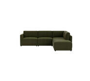 Abode 4 Seater Modular Right Corner Sofa With Ottoman Green