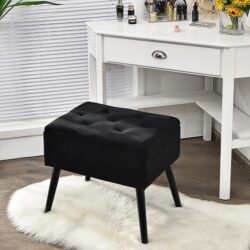CostwayModern Upholstered Flip Top Velvet Storage Ottoman Footrest