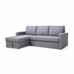 3 Seater Sofa Bed with pull Out Storage Storage Corner Chaise Lounge Set in Grey
