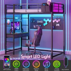 Advwin Loft Bed Frame with Desk & LED Lights (Pre-Order)