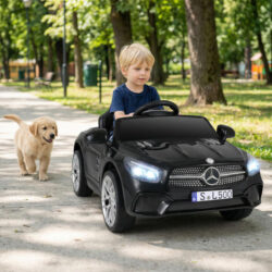 Costway12V Licensed Mercedes Benz Kids Ride On Car with Parent Remote Control-Black