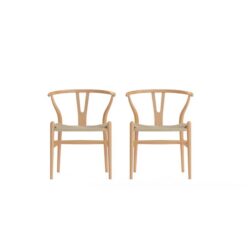 Koko Set of 2 Kitchen Dining Chairs Natural
