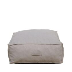 Outdoor Lounge Ottoman Relaxing Accent Fabric Foam Seat Light Taupe