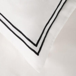 Palazzo Royale Embroidered Quilt Cover Set - 1000 Thread Count, Queen, Black - Canningvale