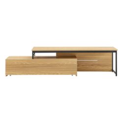 Soren Modern Extendable Entertainment Unit TV Stand 119-180cm 1-Drawer Oak & Black