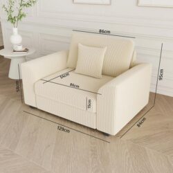 Advwin 1 Seater Sofa Corduroy Armchair Couch (Pre-Order)
