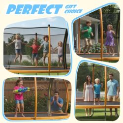 Advwin 12FT Outdoor Trampoline Safety with Net Ladder Cover