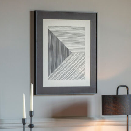 Abstract Line Drawing Set Of 2 Framed Wall Art In Black White