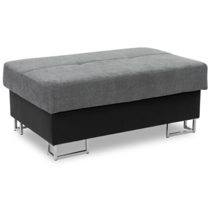 Acker Fabric Footstool In Black And Grey