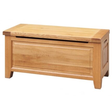 Adriel Wooden Blanket Box In Solid Oak