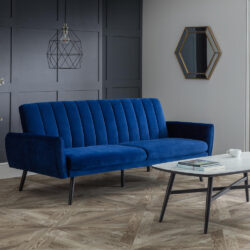 Afina - 2 Seater Sofa Bed - Blue - Velvet