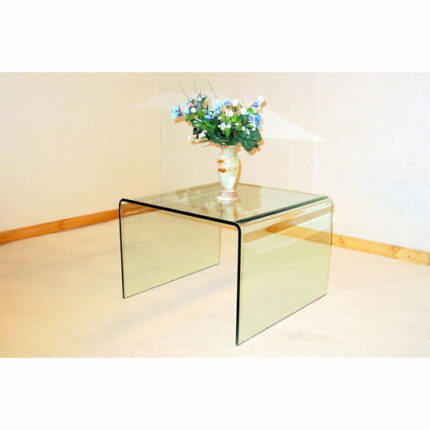 Afya Bent Clear Glass Lamp Table