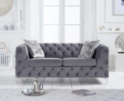 Alara Light Grey Velvet 2 Seater Sofa