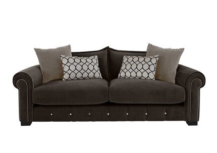 Alexander and James - Sumptuous 4 Seater Fabric Sofa - Chamonix Mocha Chrome