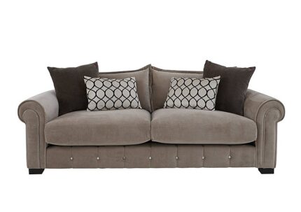 Alexander and James - Sumptuous 4 Seater Fabric Sofa - Chamonix Wicker Chrome