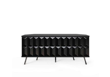 Alpha Corner TV Unit with SMART LED Lighting - Black