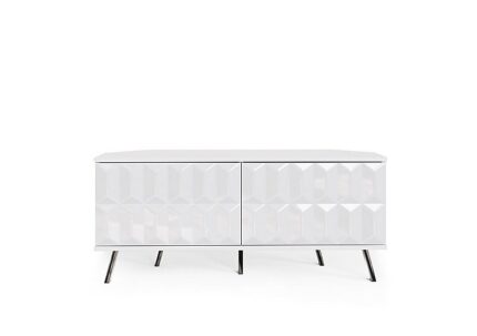 Alpha Corner TV Unit with SMART LED Lighting - White