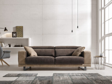 Ambar Original 3 Seater Sofa Italian Brown Real Fabric