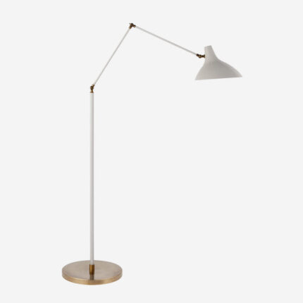 Andrew Martin Charlton Floor Lamp White And Brass