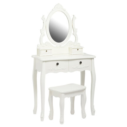 Antoine Wooden Dressing Table Set In White